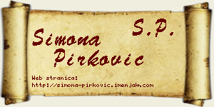 Simona Pirković vizit kartica